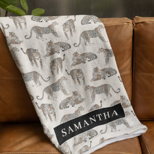 Jungle Leopard Wild Animal Pattern Fleece Blanket