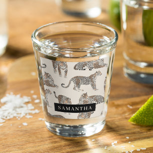 Jungle Leopard Wild Animal Pattern Shot Glass