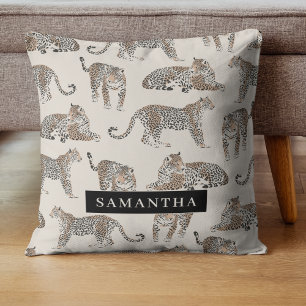 Jungle Leopard Wild Animal Pattern   Throw Pillow