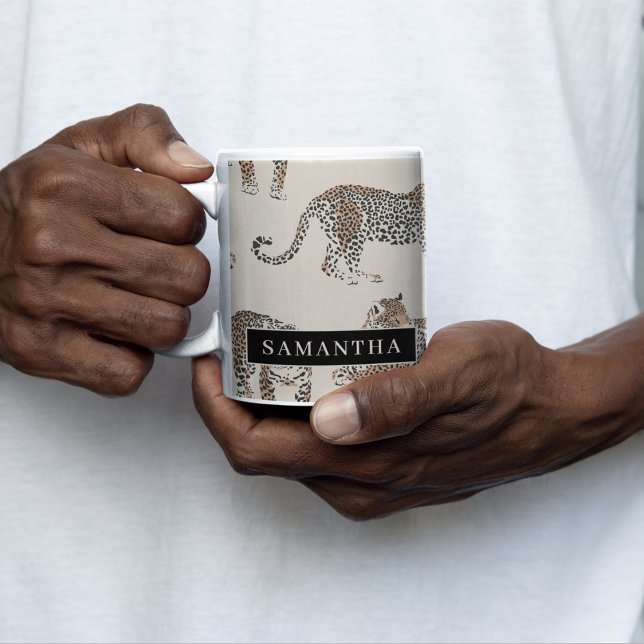 Jungle Leopard Wild Animal Pattern   Two-Tone Coffee Mug (Creator Uploaded)