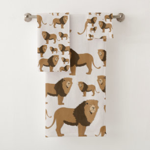 Jungle Lion Animal Pattern Bath Towel Set