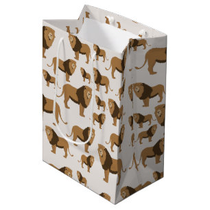 Jungle Lion Animal Pattern  Medium Gift Bag