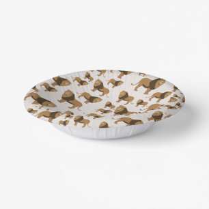 Jungle Lion Animal Pattern  Paper Plate