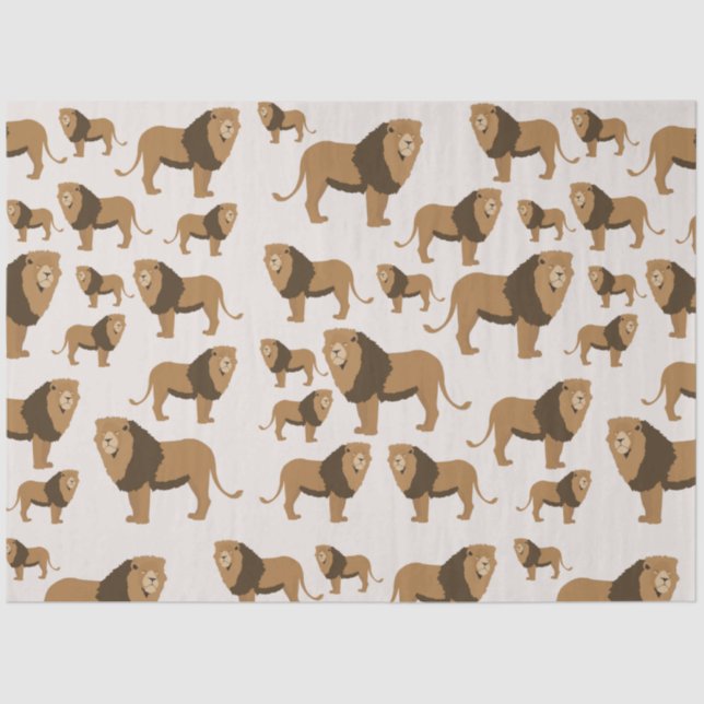 Jungle Lion Animal Pattern  Tissue Paper (Front)
