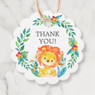 Jungle Lion Baby Shower Favour Gift Tag