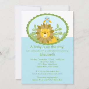 Jungle Lion Baby Shower Invitation