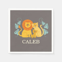 Jungle Lion Baby Shower Napkin