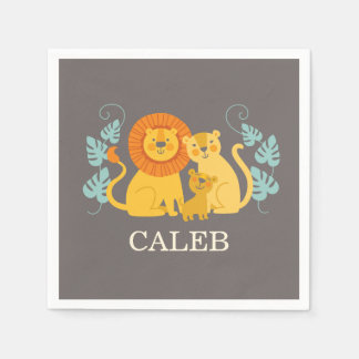 Jungle Lion Baby Shower Napkin
