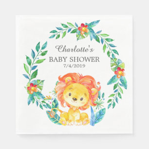 Jungle Lion Baby Shower Paper Napkins