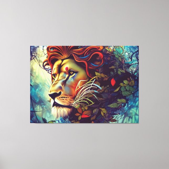 Jungle Lion Canvas Print (Front)