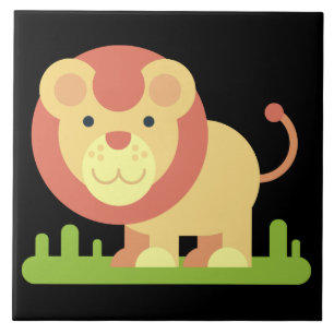 jungle lion ceramic tile 