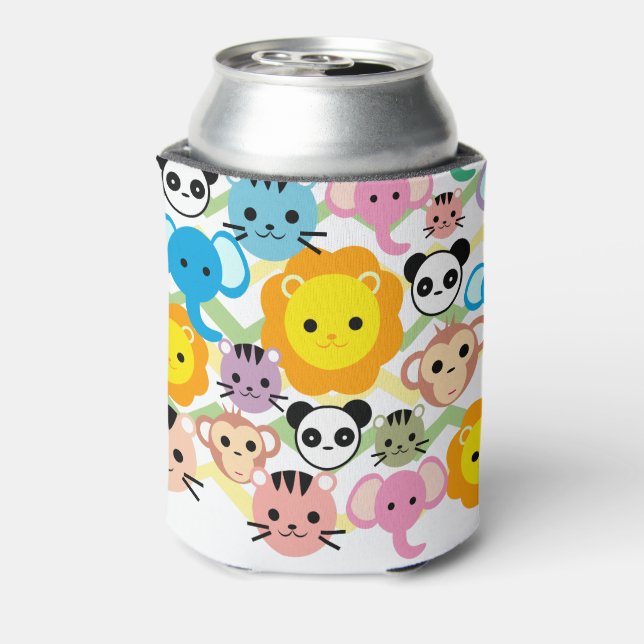 jungle, lion, monkey, animals, elephant can cooler (Can Back)