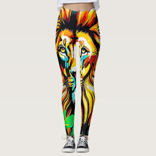 Jungle Lion Pop Art Design Leggings