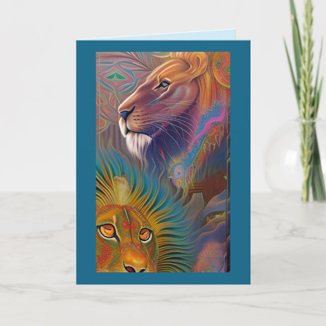 jungle lions carte de voeux (Devant)