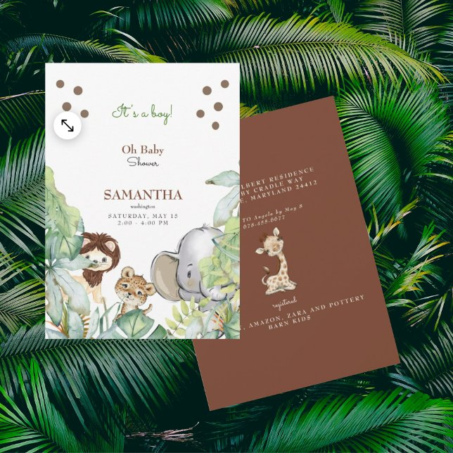Jungle Love C'est un garçon Baby shower Invitation (Créateur téléchargé)