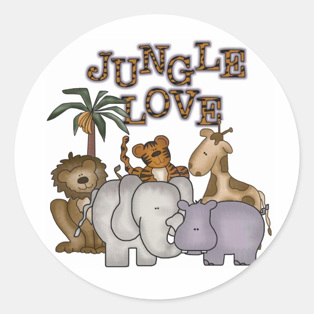 Jungle Love Classic Round Sticker (Front)