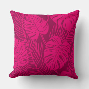 Jungle luxe - monstera and palm throw pillow