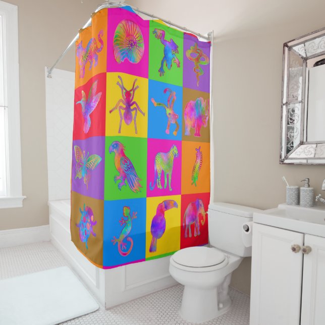 Jungle Madness 9 Inch Blocks Cheater Quilt (In Situ)