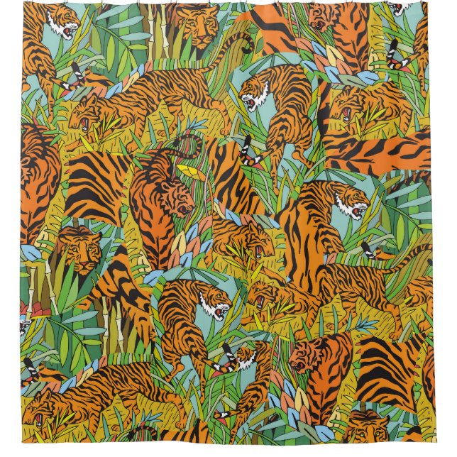 Jungle Majesty: Tigers Amidst Greenery (Front)