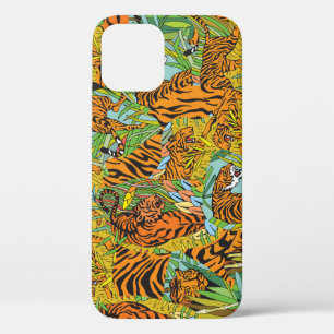 Jungle Majesty: Tigers Amidst Greenery iPhone 12 Case