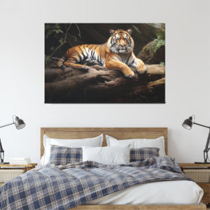 Jungle Monarch: Tiger Portrait Canvas Print