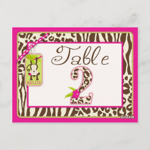 Jungle Monkey and Animal Prints Table Card 2