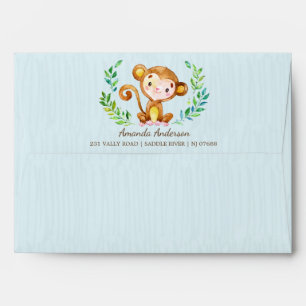 Jungle Monkey Boys Invitation Envelope