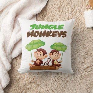 JUNGLE MONKEYS THROW PILLOW