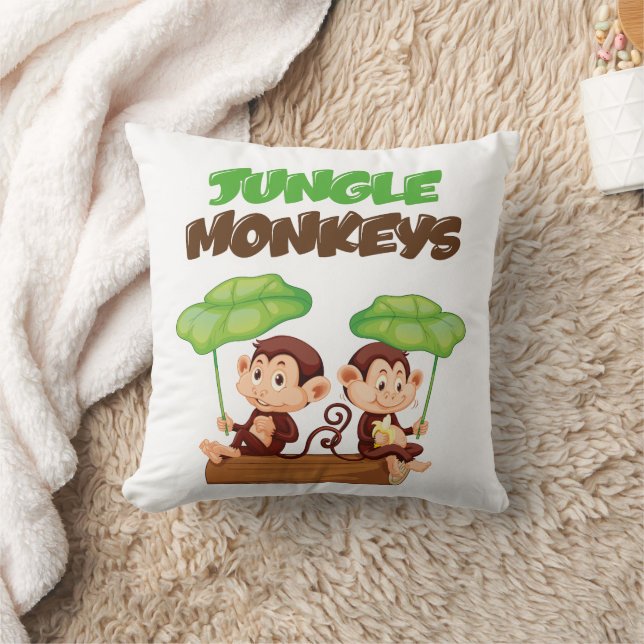 JUNGLE MONKEYS THROW PILLOW (Blanket)