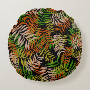 JUNGLE NATURE LEAVES ROUND PILLOW