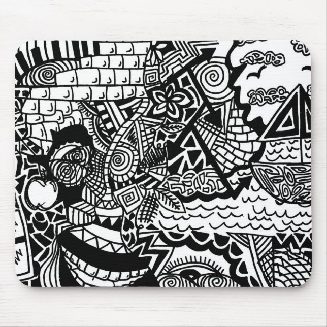 Jungle Ocean Doodle Mousepad (Front)