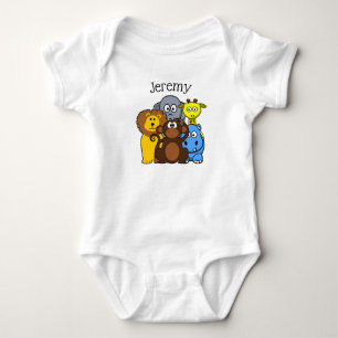 Jungle or Zoo Animals Themed Personalized Baby Tee