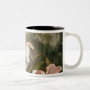 Jungle orchids and hummingbirds, 1872 Two-Tone coffee mug