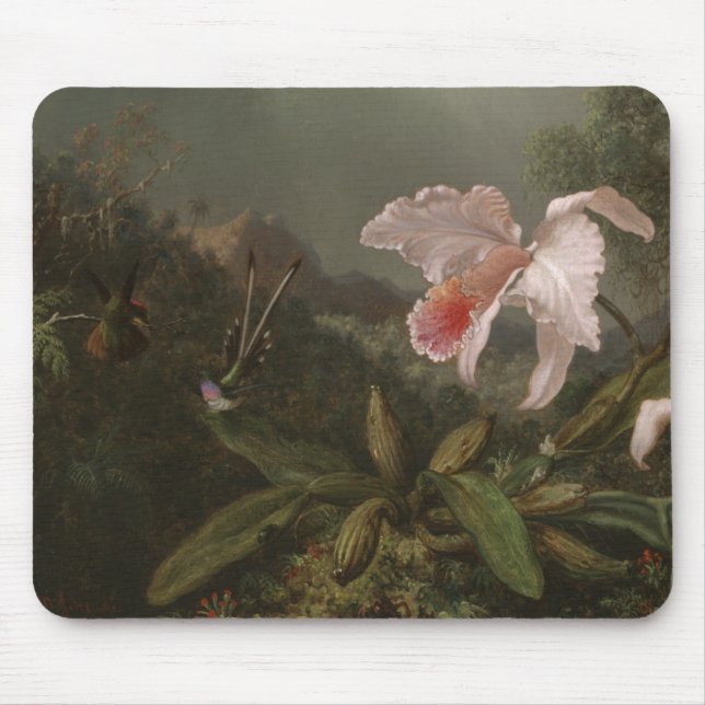 Jungle Orchids and Hummingbirds Mouse Pad (Front)