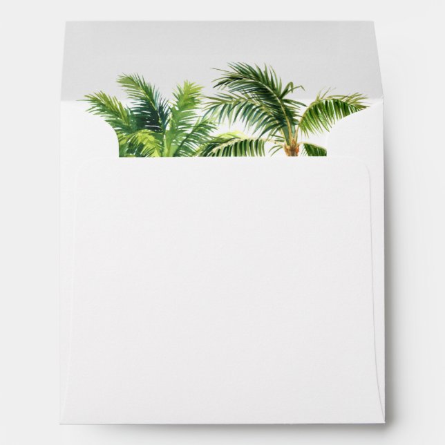 Jungle palm tree watercolor greenery Envelope (Back (Bottom))