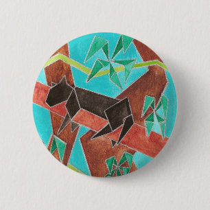 Jungle Panther Original Abstract Art 2 Inch Round Button