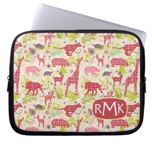Jungle paradise Monogram Laptop Sleeve