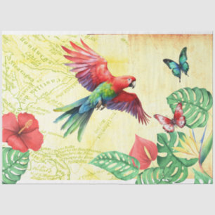 Jungle Parrot and Butterfly Decoupage Tissue Paper