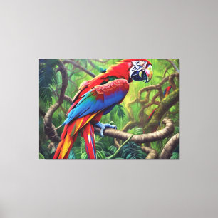 Jungle Parrot Canvas Print