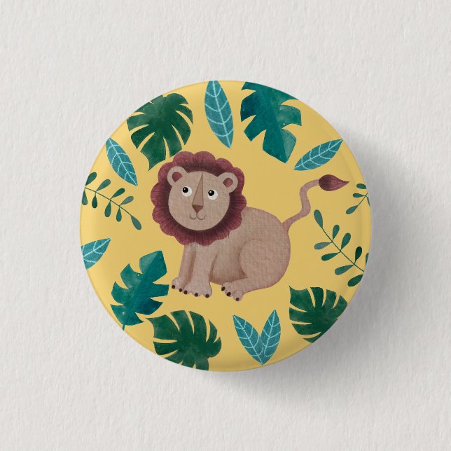 Jungle party button Favor (Front)