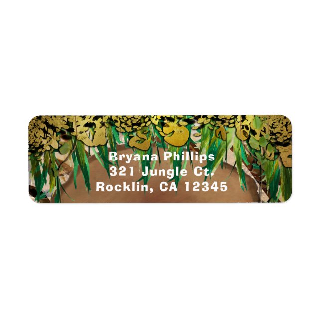 JUNGLE PARTY Gold Glam Animal Print Birthday (Front)
