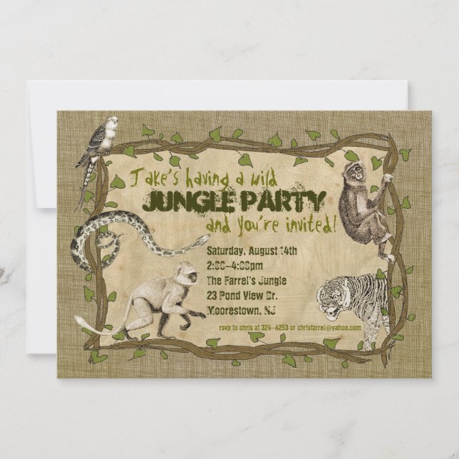 Jungle Party Invitation (Front)