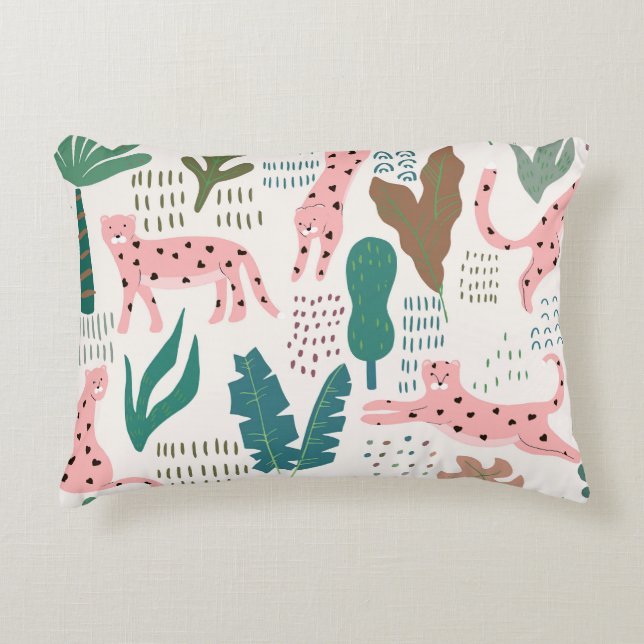 Jungle pattern, leopard print, vintage. accent pillow (Front)