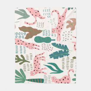Jungle pattern, leopard print, vintage. fleece blanket