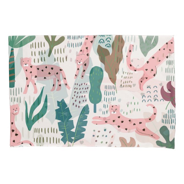 Jungle pattern, leopard print, vintage. pillowcase (Front)
