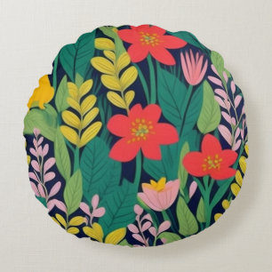Jungle pattern round pillow