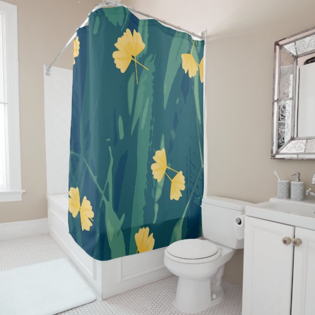 Jungle Pattern Shower Curtain (In Situ)