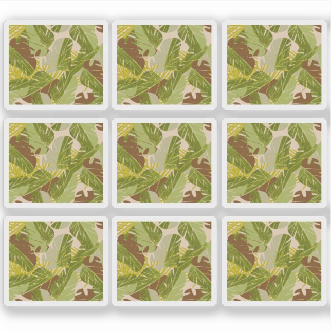 Jungle Plant Pattern Hand Drawn Sticker Set (Front)