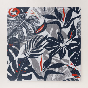 Jungle Plants: Floral Organic Seamless Jigsaw Puzzle