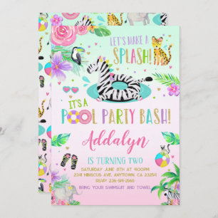 Jungle Pool Party Invitation